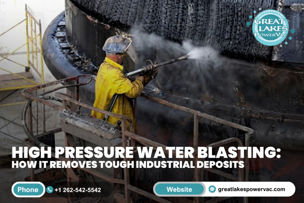 Industrial high pressure water blasting for heat exchanger cleaning and scale removal